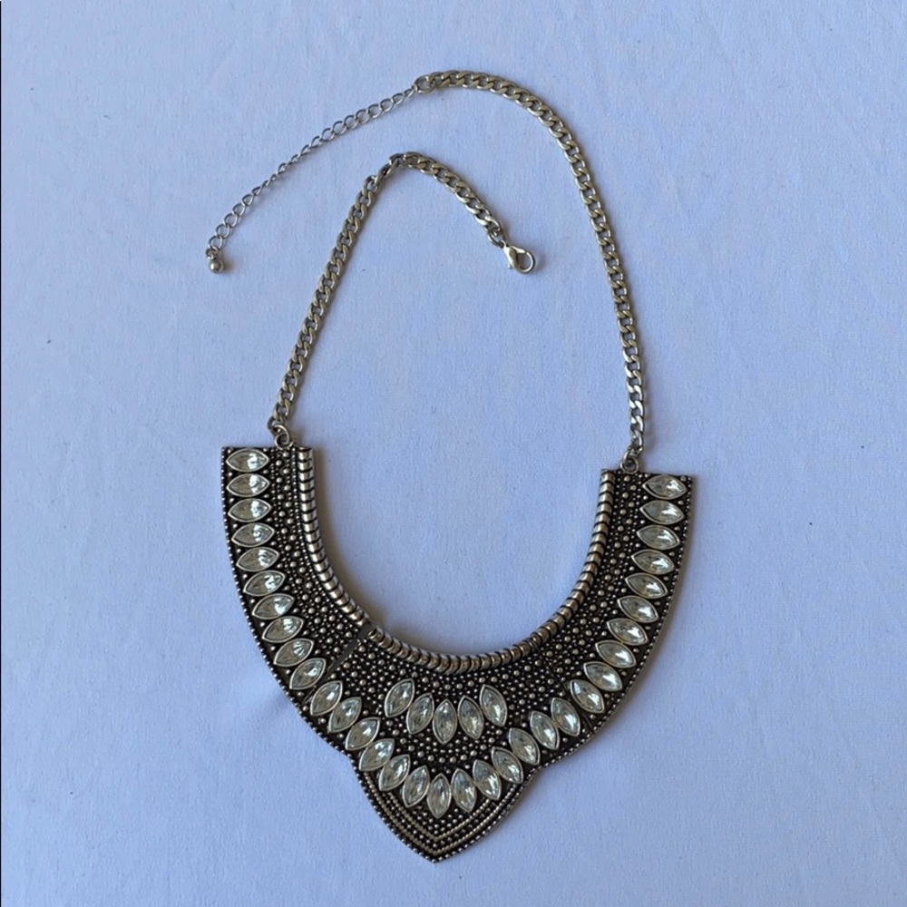 Silver statement necklace